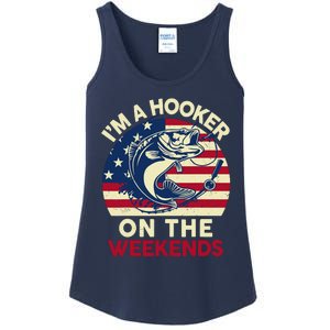 Fishingshirt IM Hooker On The Weekends Funny Bass Fish Dad Ladies Essential Tank