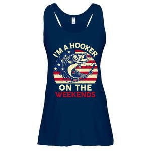 Fishingshirt IM Hooker On The Weekends Funny Bass Fish Dad Ladies Essential Flowy Tank