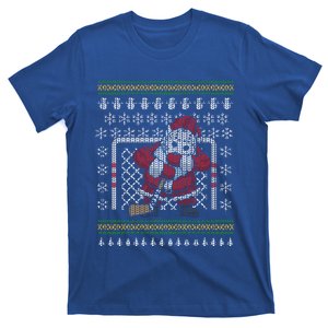 Funny Ice Hockey Ugly Christmas Santa Goalie Hockey Gift T-Shirt