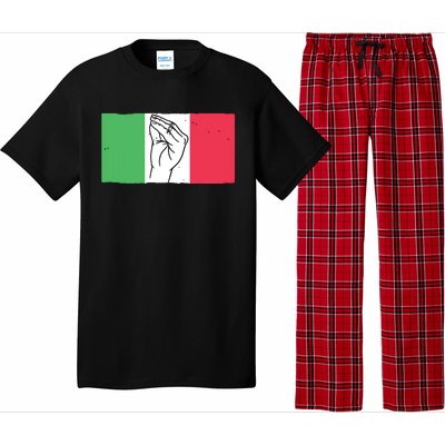 Funny Italian Hand Gesture Italian Flag Italy Italia Pajama Set