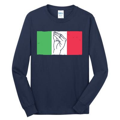 Funny Italian Hand Gesture Italian Flag Italy Italia Tall Long Sleeve T-Shirt