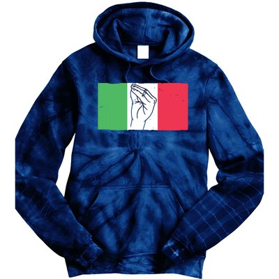 Funny Italian Hand Gesture Italian Flag Italy Italia Tie Dye Hoodie