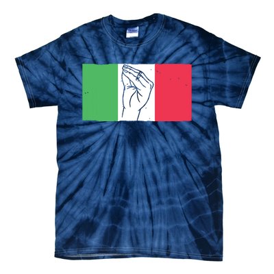 Funny Italian Hand Gesture Italian Flag Italy Italia Tie-Dye T-Shirt