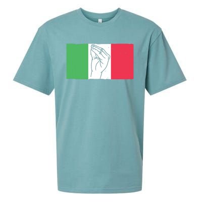 Funny Italian Hand Gesture Italian Flag Italy Italia Sueded Cloud Jersey T-Shirt