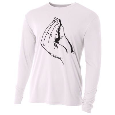 Funny Italian Hand Gesture What Cooling Performance Long Sleeve Crew