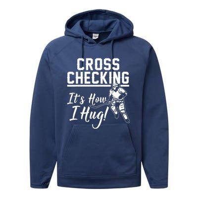 Funny Ice Hockey Gift For Cool Game Player Performance Fleece Hoodie