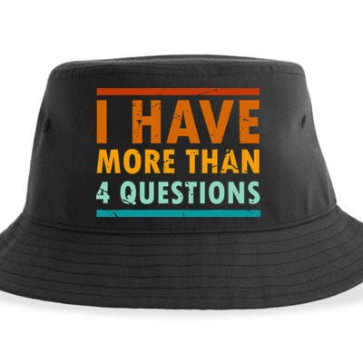 Funny I Have More Than Four Questions Passover Sustainable Bucket Hat