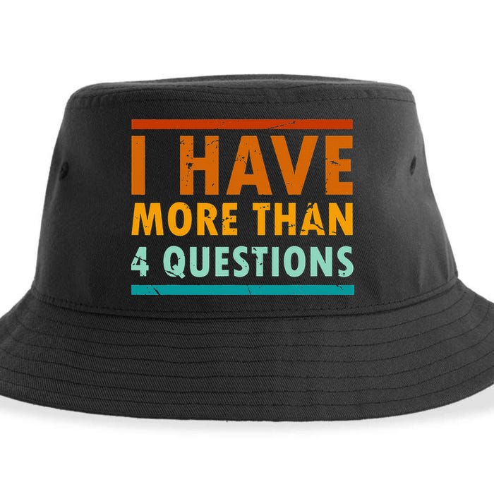 Funny I Have More Than Four Questions Passover Sustainable Bucket Hat