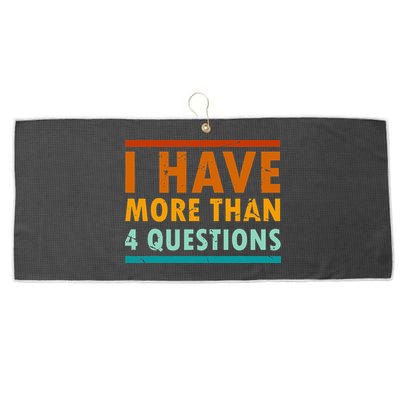 Funny I Have More Than Four Questions Passover Large Microfiber Waffle Golf Towel