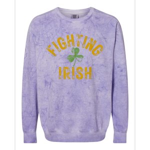 Fighting Irish History Gold Shamrock Colorblast Crewneck Sweatshirt