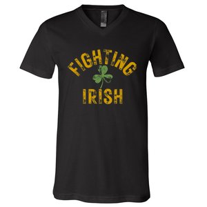 Fighting Irish History Gold Shamrock V-Neck T-Shirt