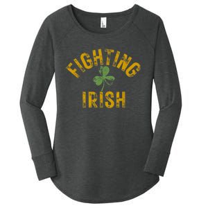 Fighting Irish History Gold Shamrock Women's Perfect Tri Tunic Long Sleeve Shirt