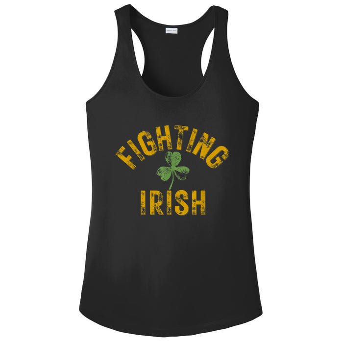 Fighting Irish History Gold Shamrock Ladies PosiCharge Competitor Racerback Tank