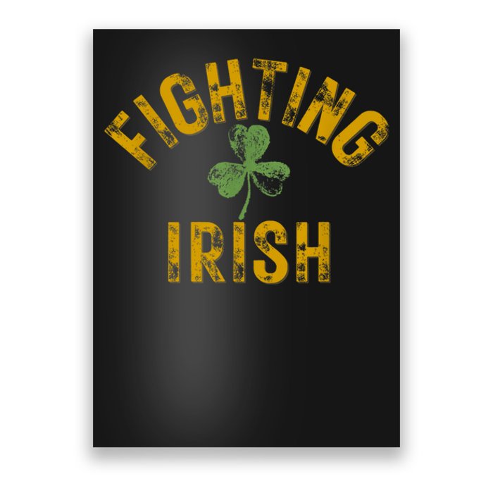 Fighting Irish History Gold Shamrock Poster