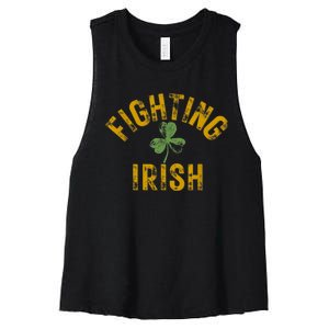 Fighting Irish History Gold Shamrock Women's Racerback Cropped Tank