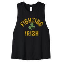 Fighting Irish History Gold Shamrock Women's Racerback Cropped Tank