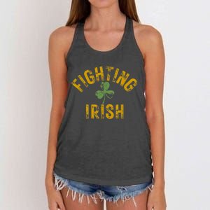 Fighting Irish History Gold Shamrock Women's Knotted Racerback Tank