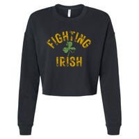 Fighting Irish History Gold Shamrock Cropped Pullover Crew