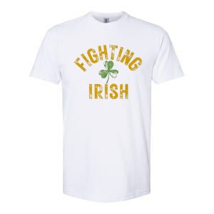 Fighting Irish History Gold Shamrock Softstyle CVC T-Shirt