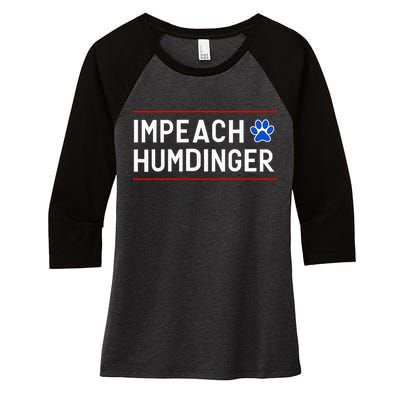 Funny Impeach Humdinger Tee Women's Tri-Blend 3/4-Sleeve Raglan Shirt