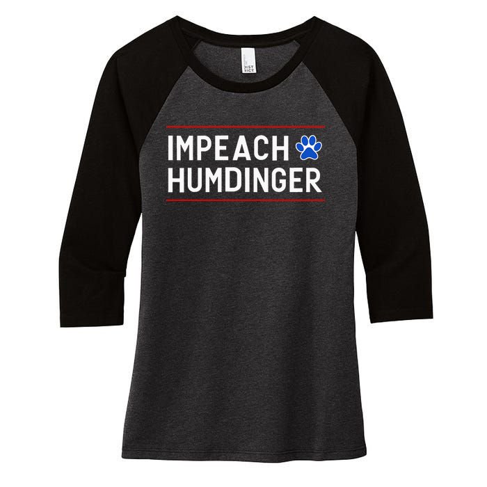 Funny Impeach Humdinger Tee Women's Tri-Blend 3/4-Sleeve Raglan Shirt