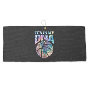 Funny Its In My DNA Girls Basketball Lover Basketball Fan Large Microfiber Waffle Golf Towel