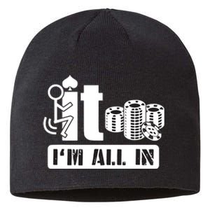 Fuck It I'm All In Casino Poker Chips Funny Card Player Gift Sustainable Beanie