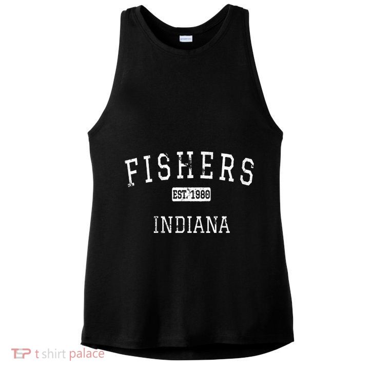 Fishers Indiana In Vintage Ladies PosiCharge Tri-Blend Wicking Tank