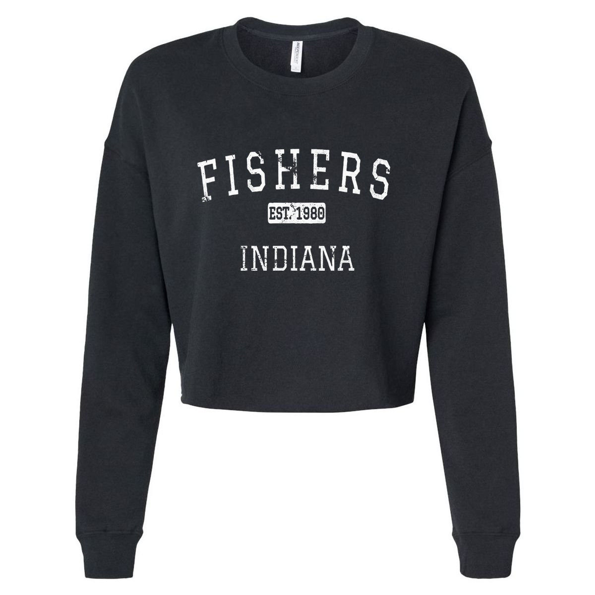 Fishers Indiana In Vintage Cropped Pullover Crew