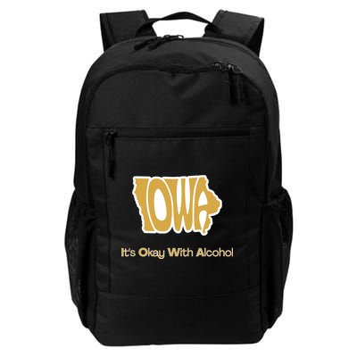 Funny Iowa Its Okay With Alcohol Iowa Joke Gift Backpack