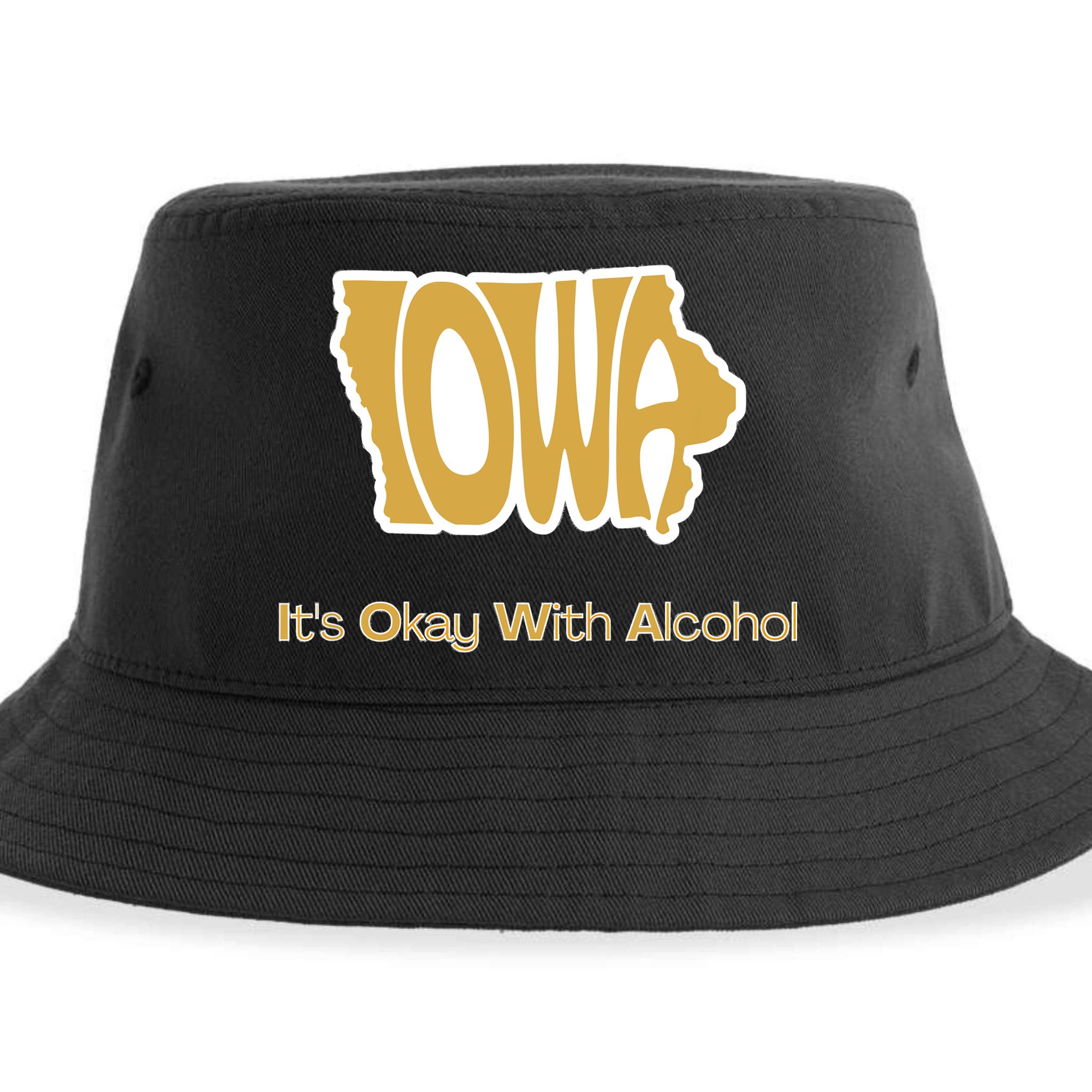 Funny Iowa Its Okay With Alcohol Iowa Joke Gift Sustainable Bucket Hat