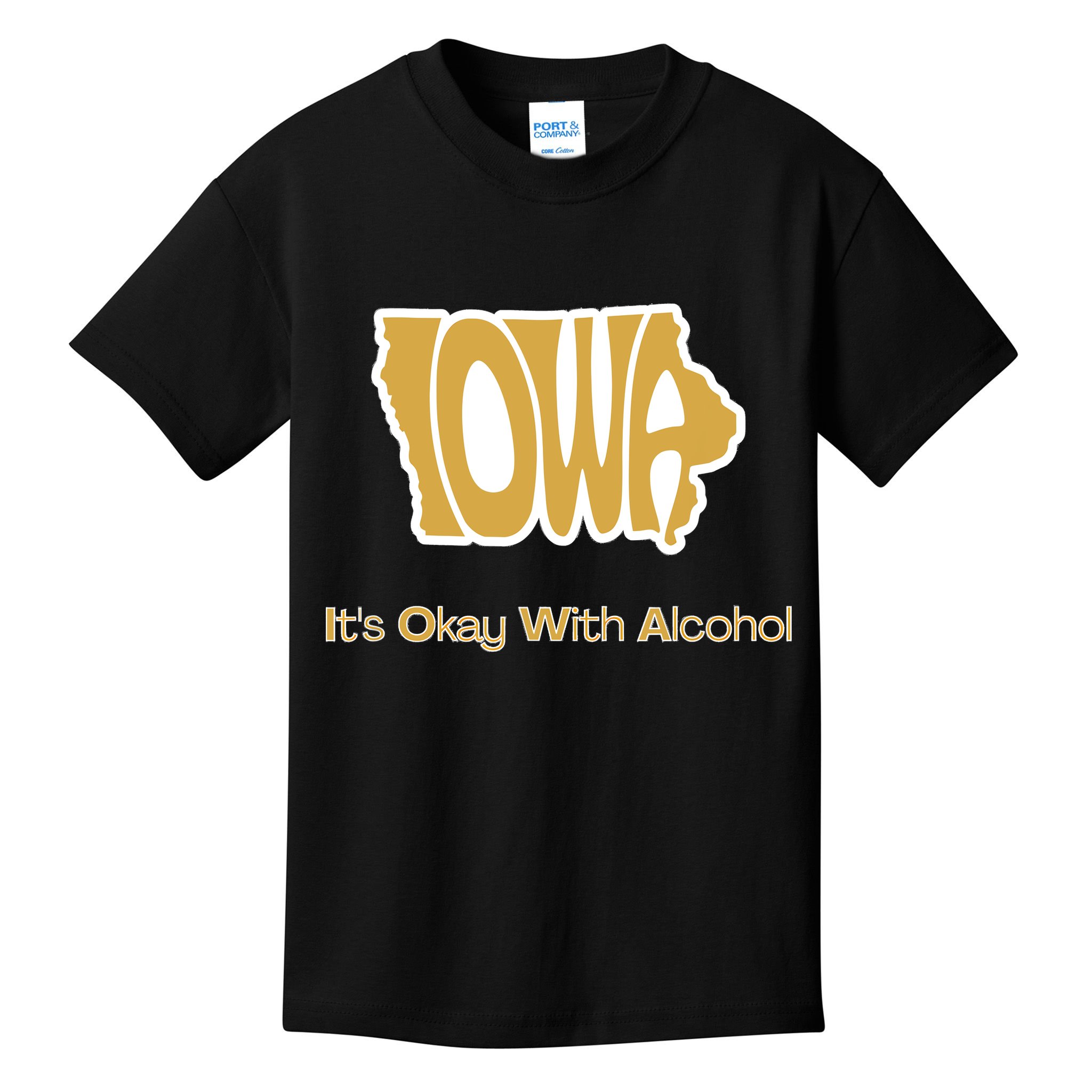 Funny Iowa Its Okay With Alcohol Iowa Joke Gift Kids T-Shirt