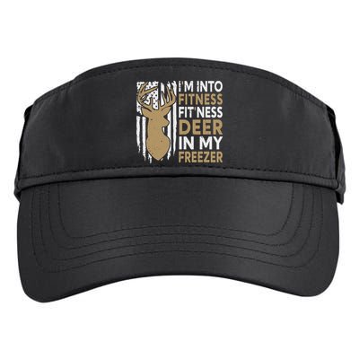 Funny I'm Into Fitness Fit'Ness Deer In My Freezer Deer Adult Drive Performance Visor