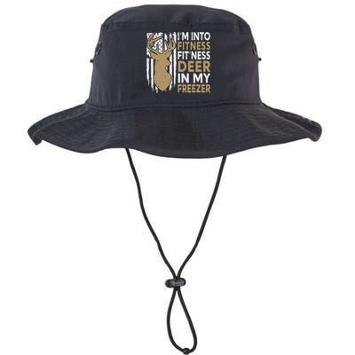 Funny I'm Into Fitness Fit'Ness Deer In My Freezer Deer Legacy Cool Fit Booney Bucket Hat