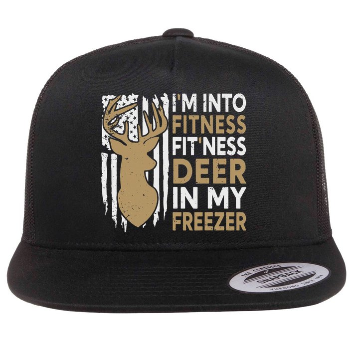 Funny I'm Into Fitness Fit'Ness Deer In My Freezer Deer Flatbill Hat