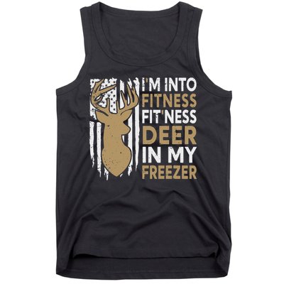 Funny I'm Into Fitness Fit'Ness Deer In My Freezer Deer Tank Top