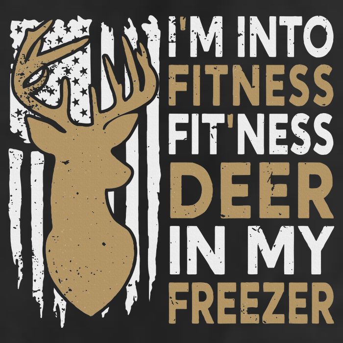 Funny I'm Into Fitness Fit'Ness Deer In My Freezer Deer Golf Towel