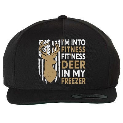 Funny I'm Into Fitness Fit'Ness Deer In My Freezer Deer Wool Snapback Cap