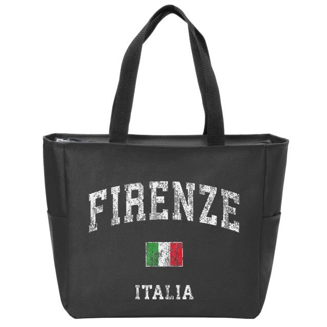 Firenze Italia Italy Vintage Athletic Sports Design Zip Tote Bag
