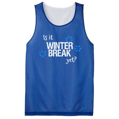 Fun Is It Winter Break Yet? School Christmas Break Vacation Meaningful Gift Mesh Reversible Basketball Jersey Tank