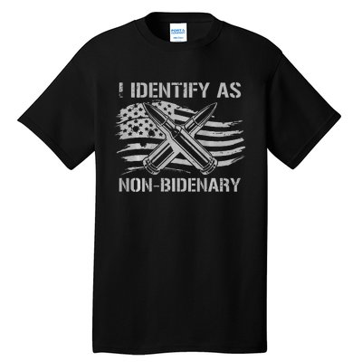 Funny I Identify As NonBidenary American Flag Tall T-Shirt