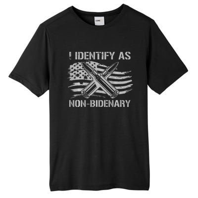 Funny I Identify As NonBidenary American Flag Tall Fusion ChromaSoft Performance T-Shirt