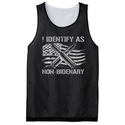 Funny I Identify As NonBidenary American Flag Mesh Reversible Basketball Jersey Tank