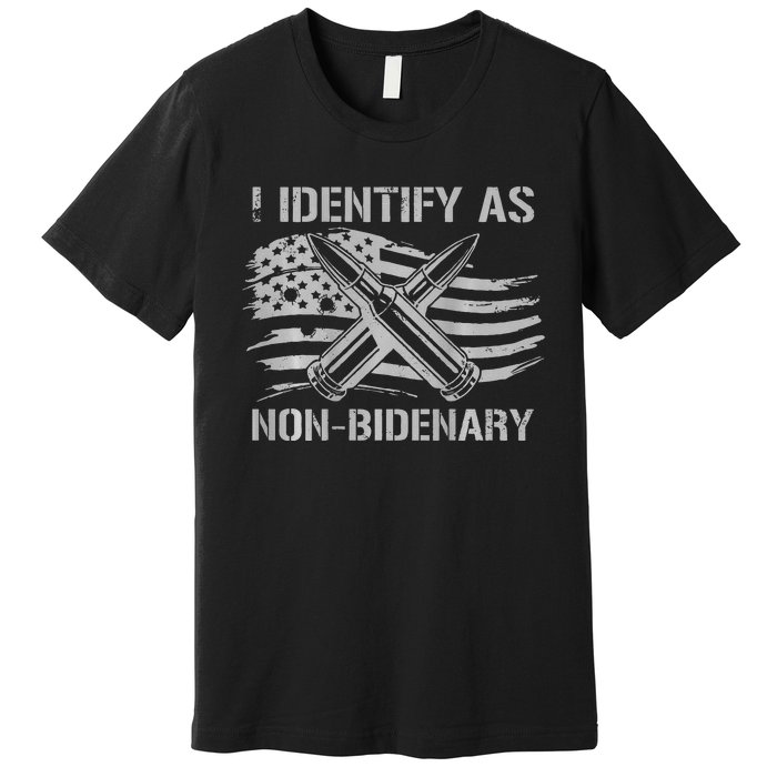 Funny I Identify As NonBidenary American Flag Premium T-Shirt