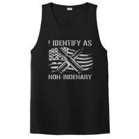 Funny I Identify As NonBidenary American Flag PosiCharge Competitor Tank