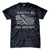 Funny I Identify As NonBidenary American Flag Tie-Dye T-Shirt