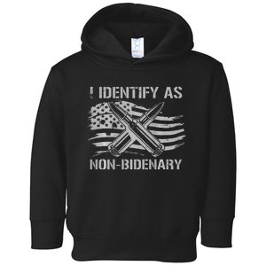 Funny I Identify As NonBidenary American Flag Toddler Hoodie