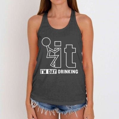 F It IM Day Drinking Funny Drink Women's Knotted Racerback Tank