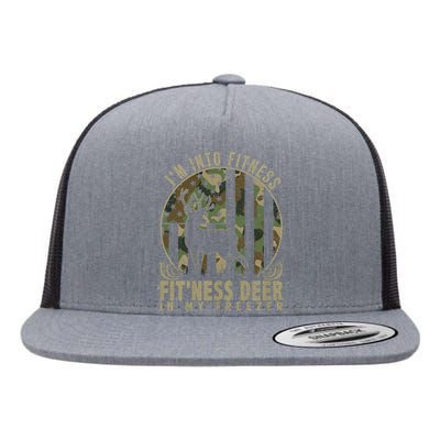 Funny IM Into Fitness FitNess Deer In My Freezer Deer Flat Bill Trucker Hat