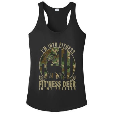Funny IM Into Fitness FitNess Deer In My Freezer Deer Ladies PosiCharge Competitor Racerback Tank